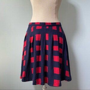 Gap Flowy Red Navy Square Skirt